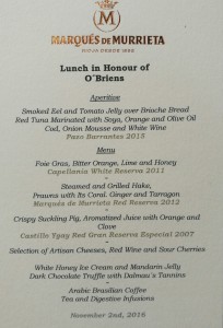 Murrieta menu